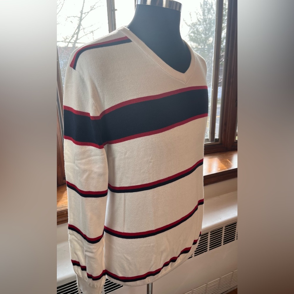 Tommy Hilfiger, blue,red, white pullover shirt XL.